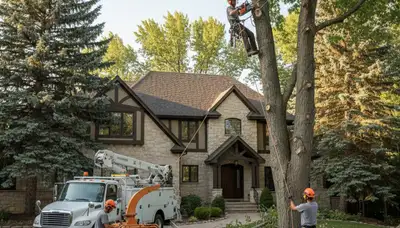 Tree service crew in Littleton, CO providing professional tree removal and trimming services