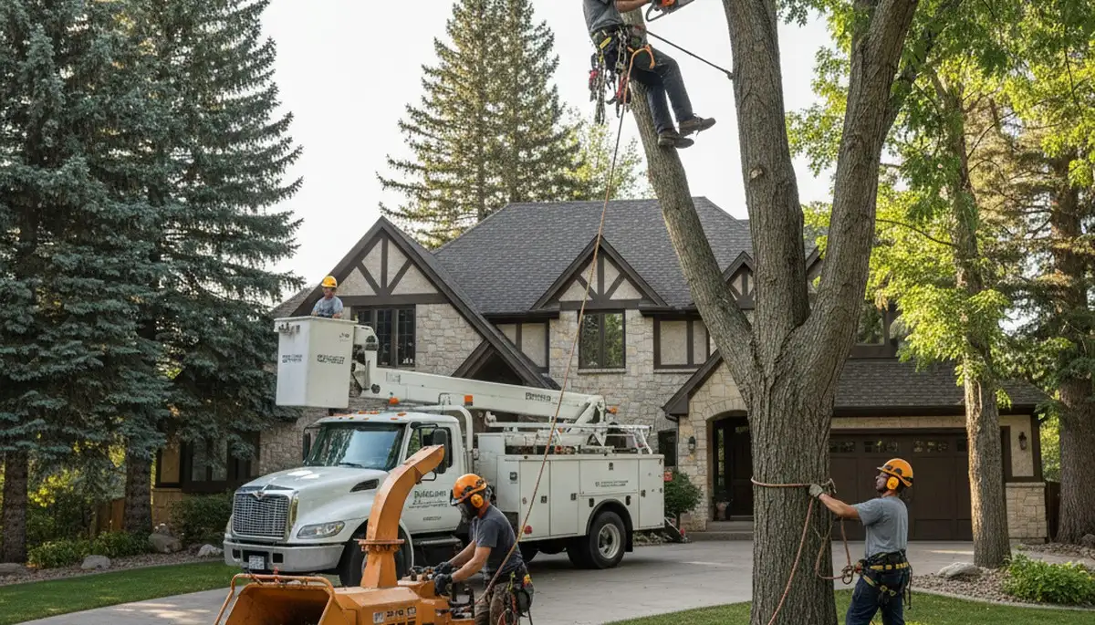 Tree service crew in Littleton, CO providing professional tree removal and trimming