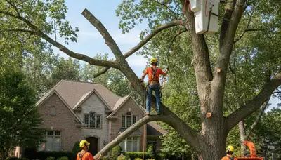 Tree service crew in Littleton, CO providing professional tree removal and trimming services
