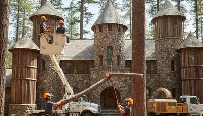 Tree service crew in Littleton, CO providing professional tree removal and trimming for homeowners