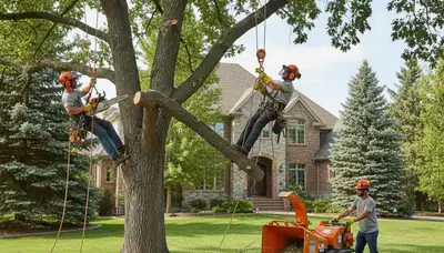 Tree service crew in Littleton, CO providing professional tree removal and care for local properties