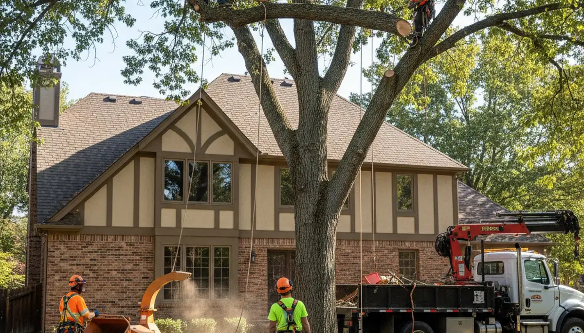 Tree service crew performing safe tree removal in Littleton, CO