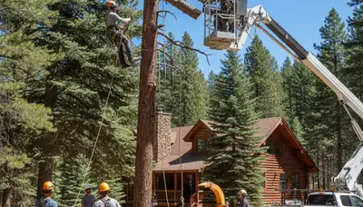Tree service crew in Littleton, CO providing professional tree removal and trimming services