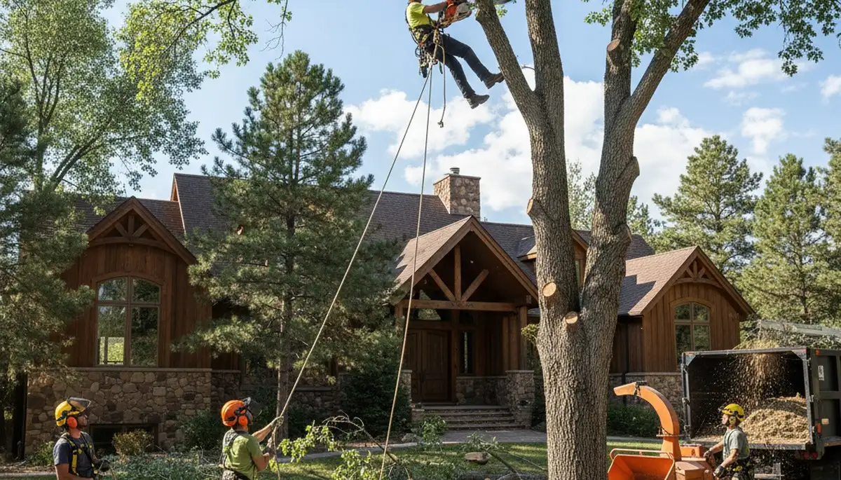 Tree service crew in Littleton, CO providing professional tree removal and trimming services