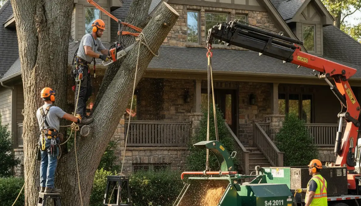Tree service crew in Littleton, CO providing professional tree removal and trimming services
