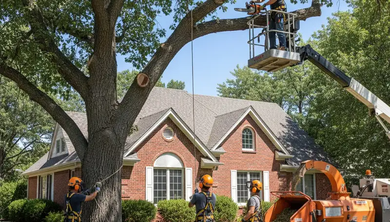 Tree service crew in Littleton, CO providing safe tree removal and trimming for local properties
