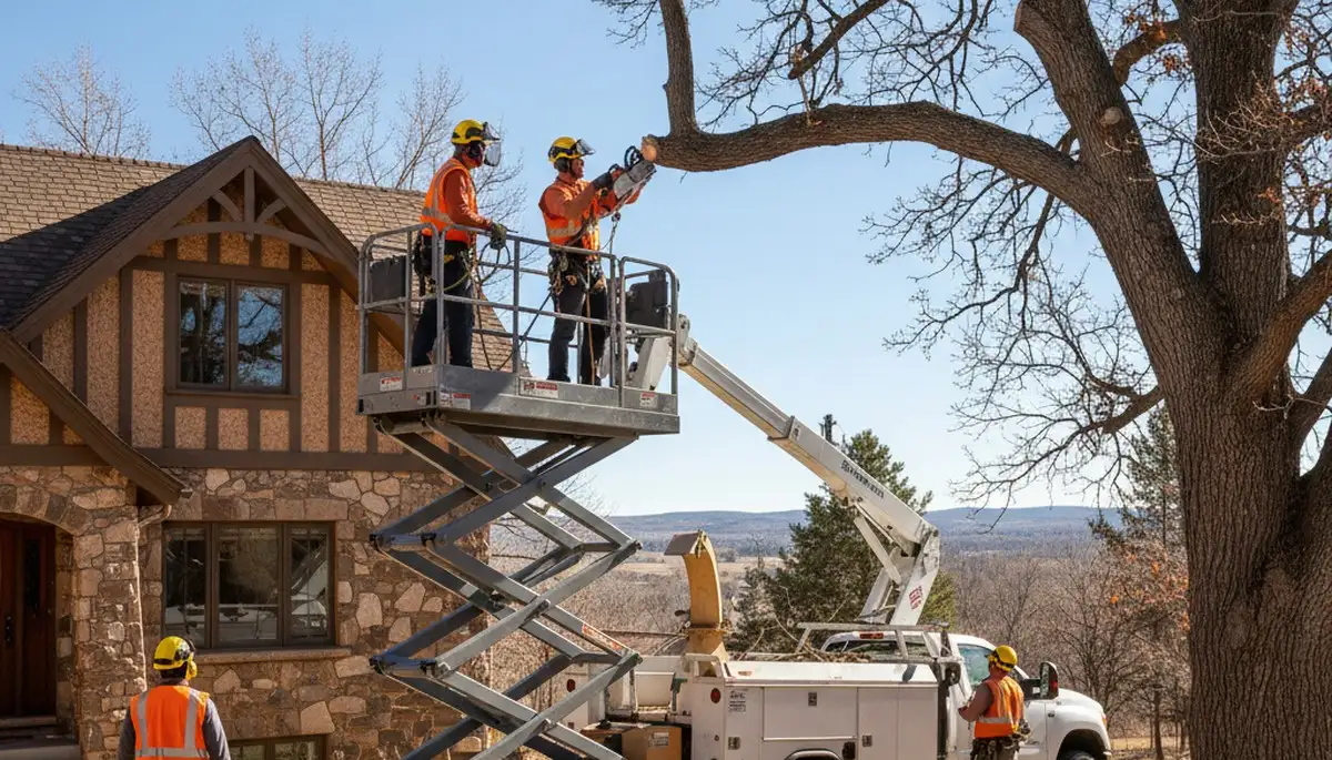 Tree service crew in Littleton, CO providing professional tree removal and trimming services