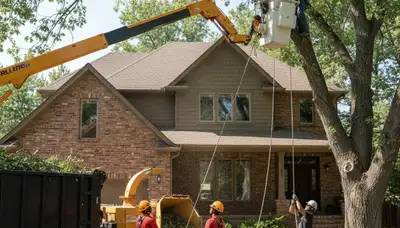 Tree service crew in Littleton, CO providing professional tree removal and trimming services