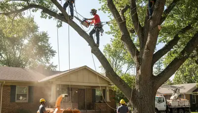 Tree service crew in Littleton, CO providing professional tree removal and trimming services